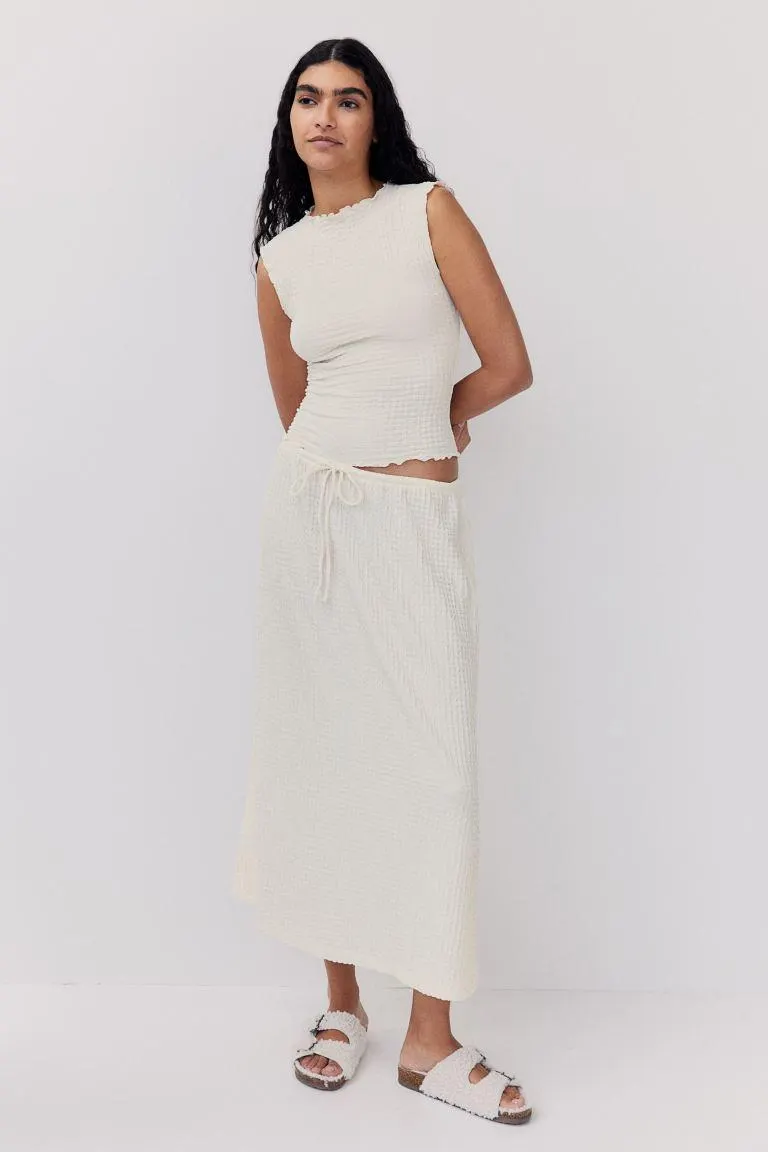 Textured jersey skirt