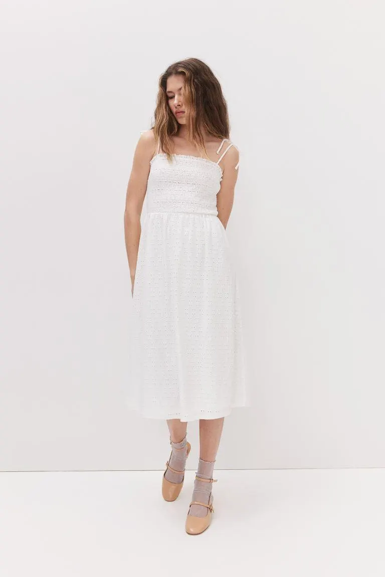 Tie-strap smocked dress