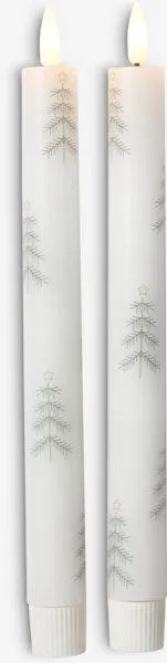 LED candle MERLINIT H25cm 2pcs/pk white and green