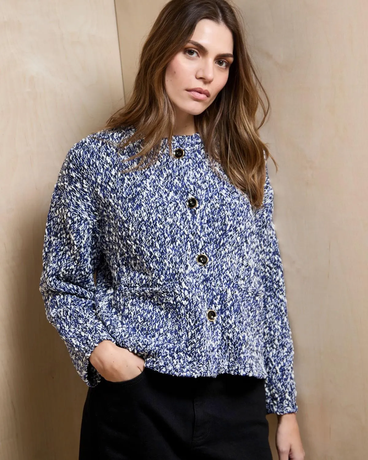 Gallery Olivia Mixed Yarn Cardigan