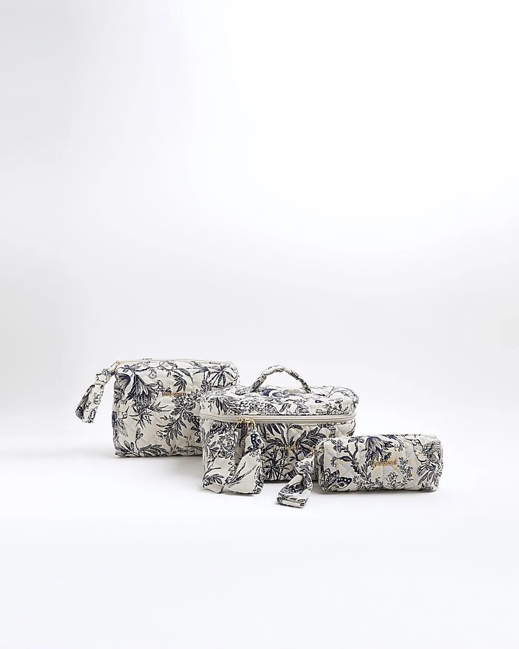 Blue Floral Make Up Bag Bundle