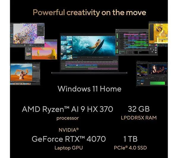 ASUS ProArt P16 16" Laptop - AMD Ryzen AI 9, 1 TB SSD, Black