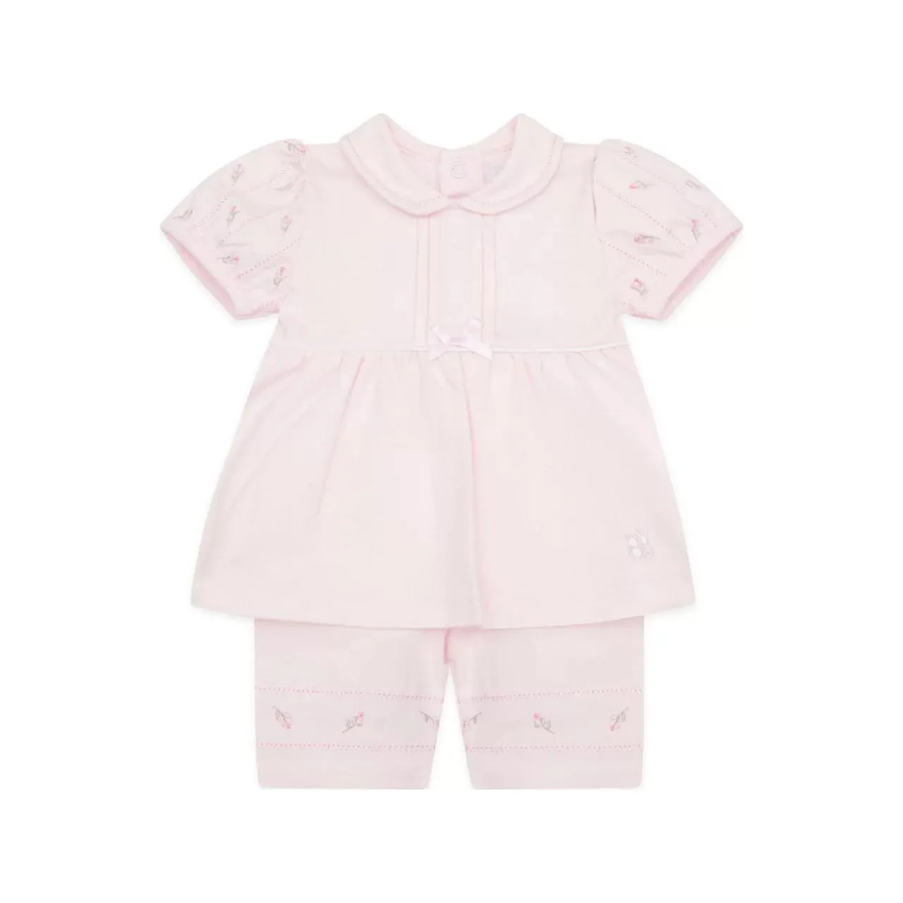 Judy Two-Piece Rosebud Embroidery Top & Shorts Set