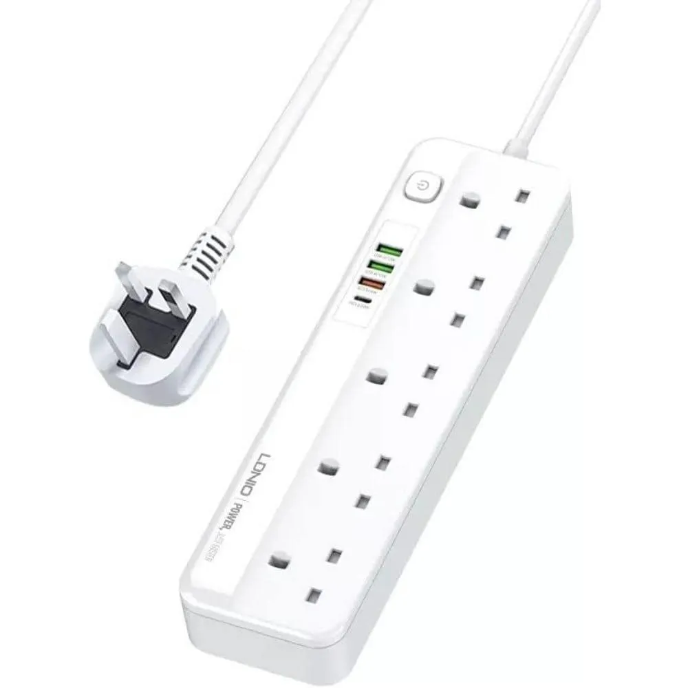 LDNIO FAST CHARGING POWER STRIP WITH 5 OUTLETS & 4 USB PORTS