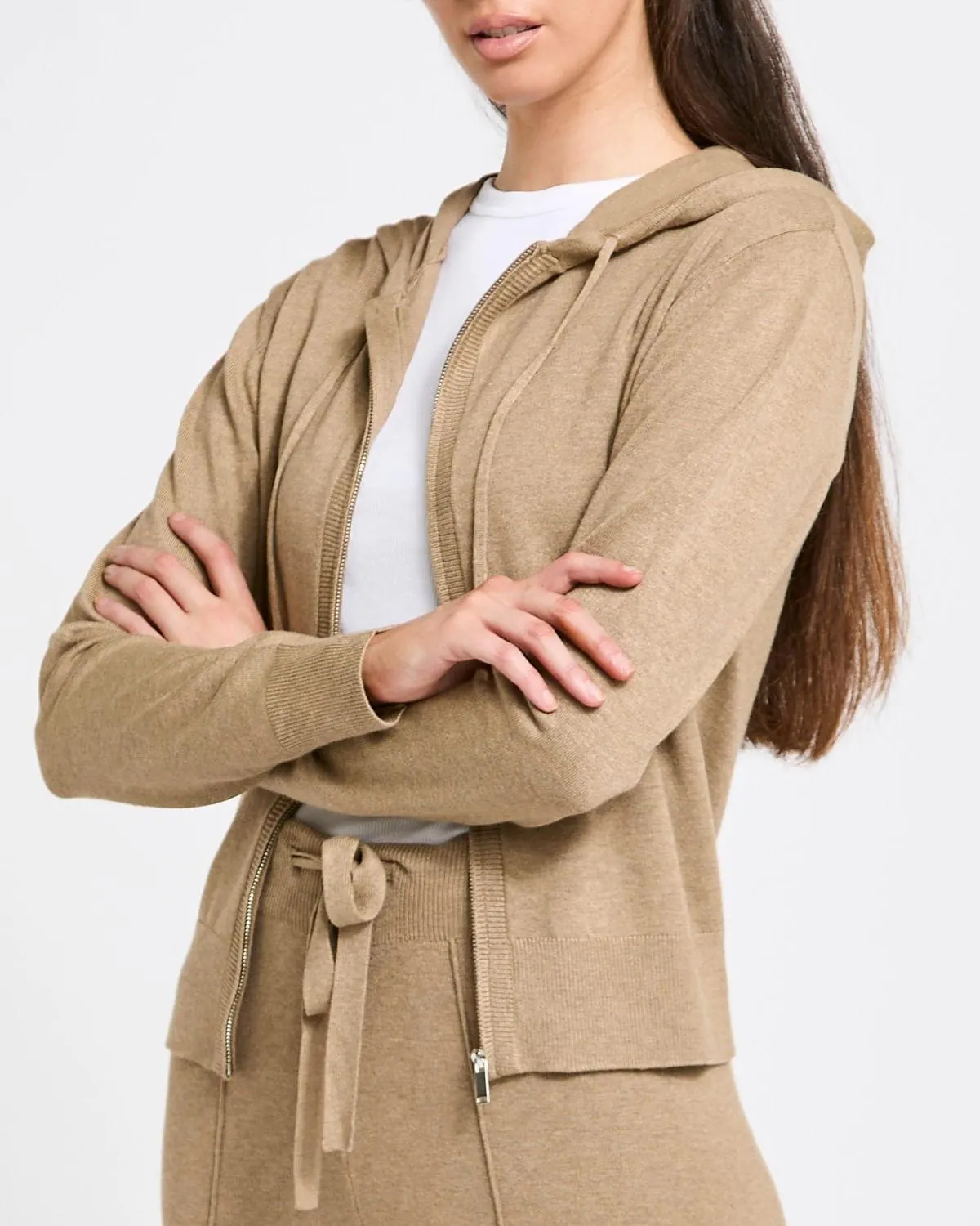 Co-Ord Zip Through Knitted Cardigan