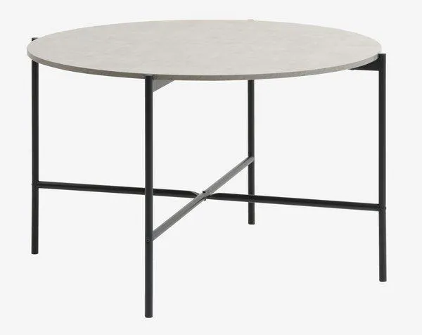 Dining table TERSLEV D120 concrete colour/black