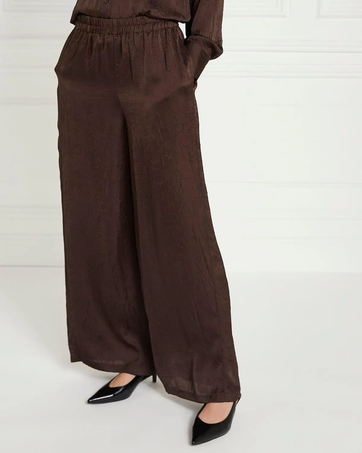 Gallery Lucia Wide Leg Texture Trousers
