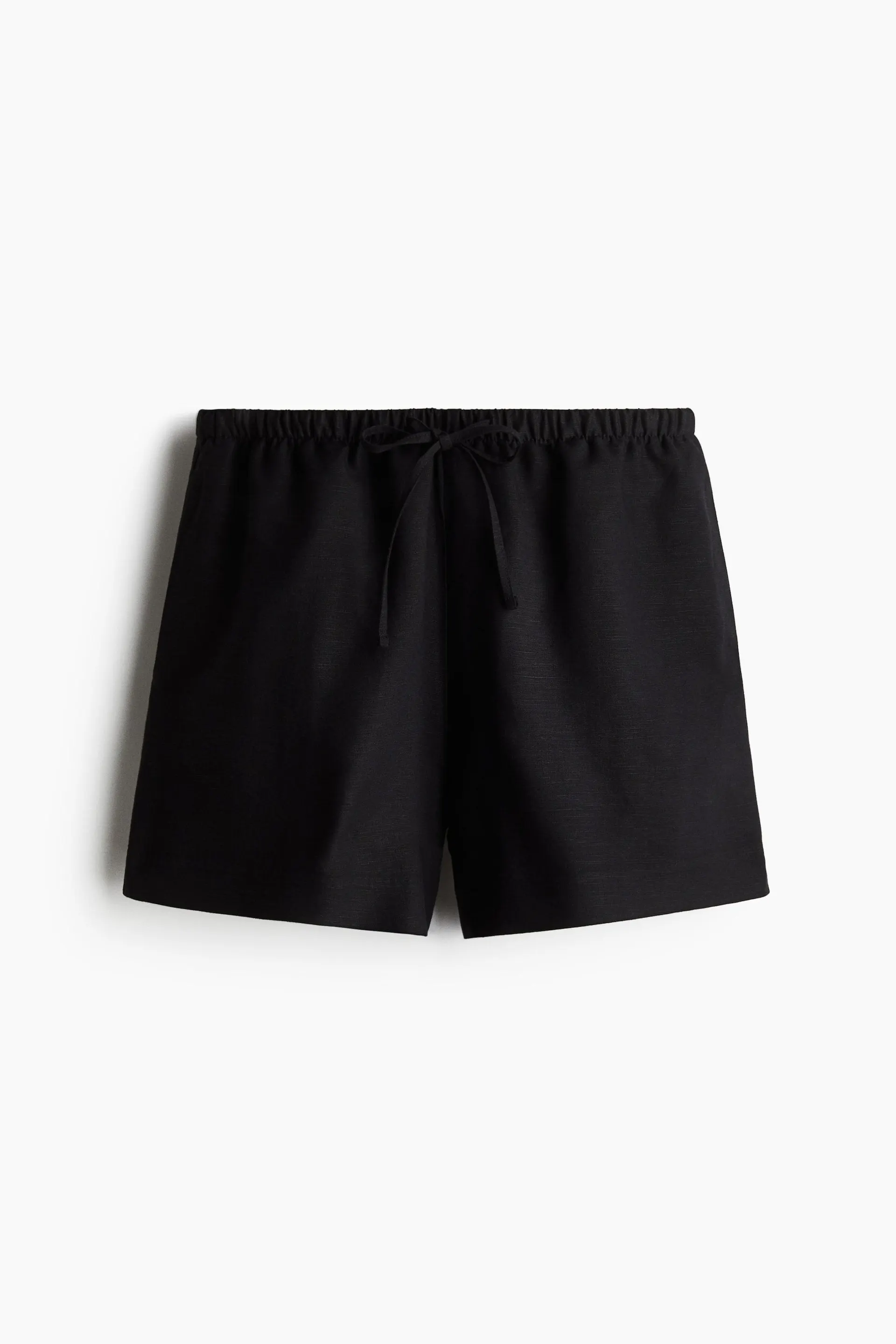Linen-blend drawstring shorts
