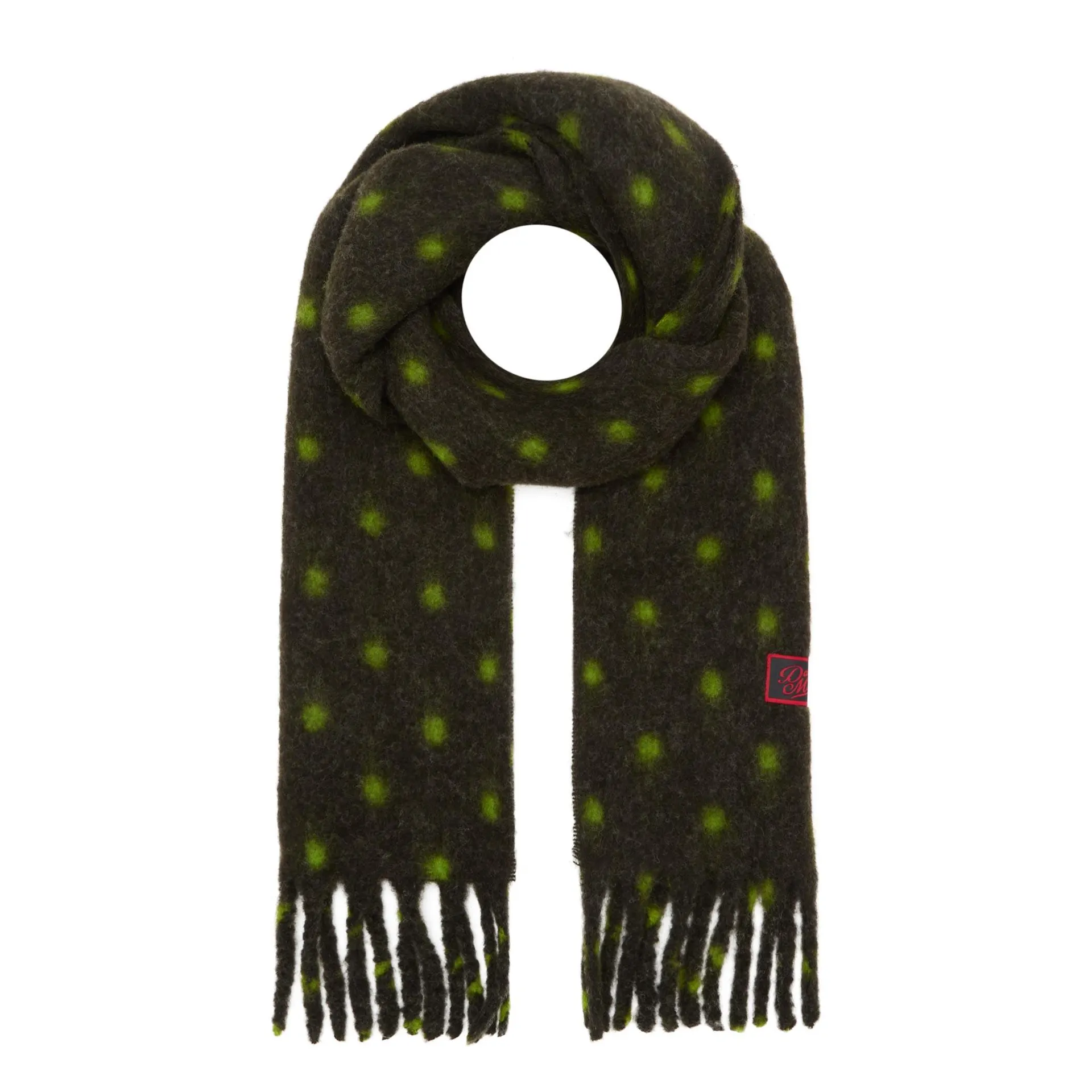Logo Dotted Fluffy Wrap Scarf