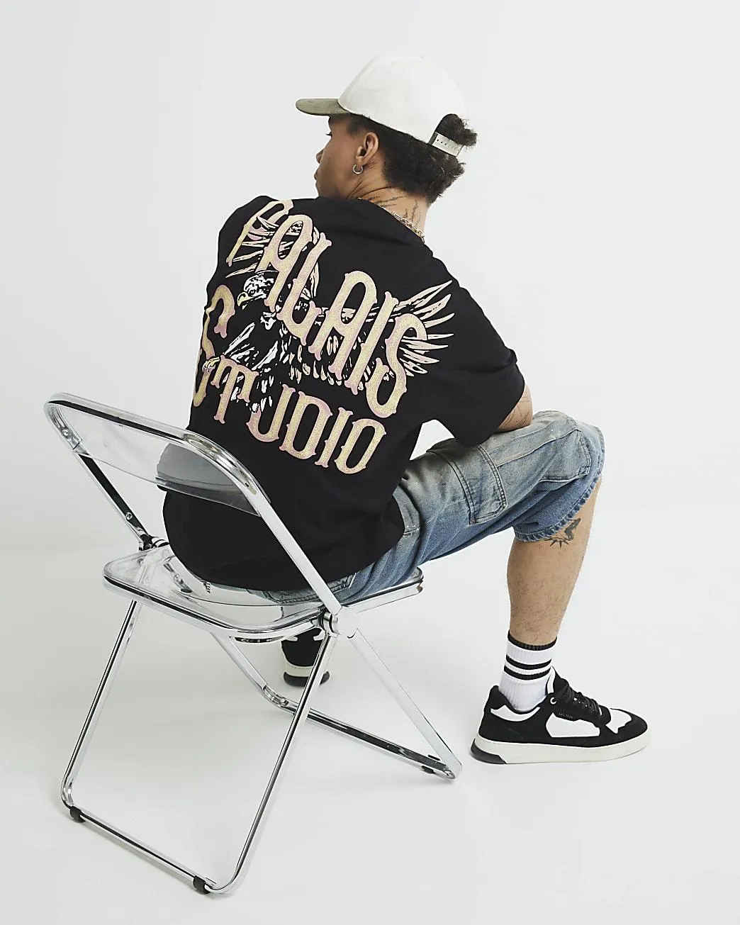 Black Regular Fit Palais Studio T-Shirt