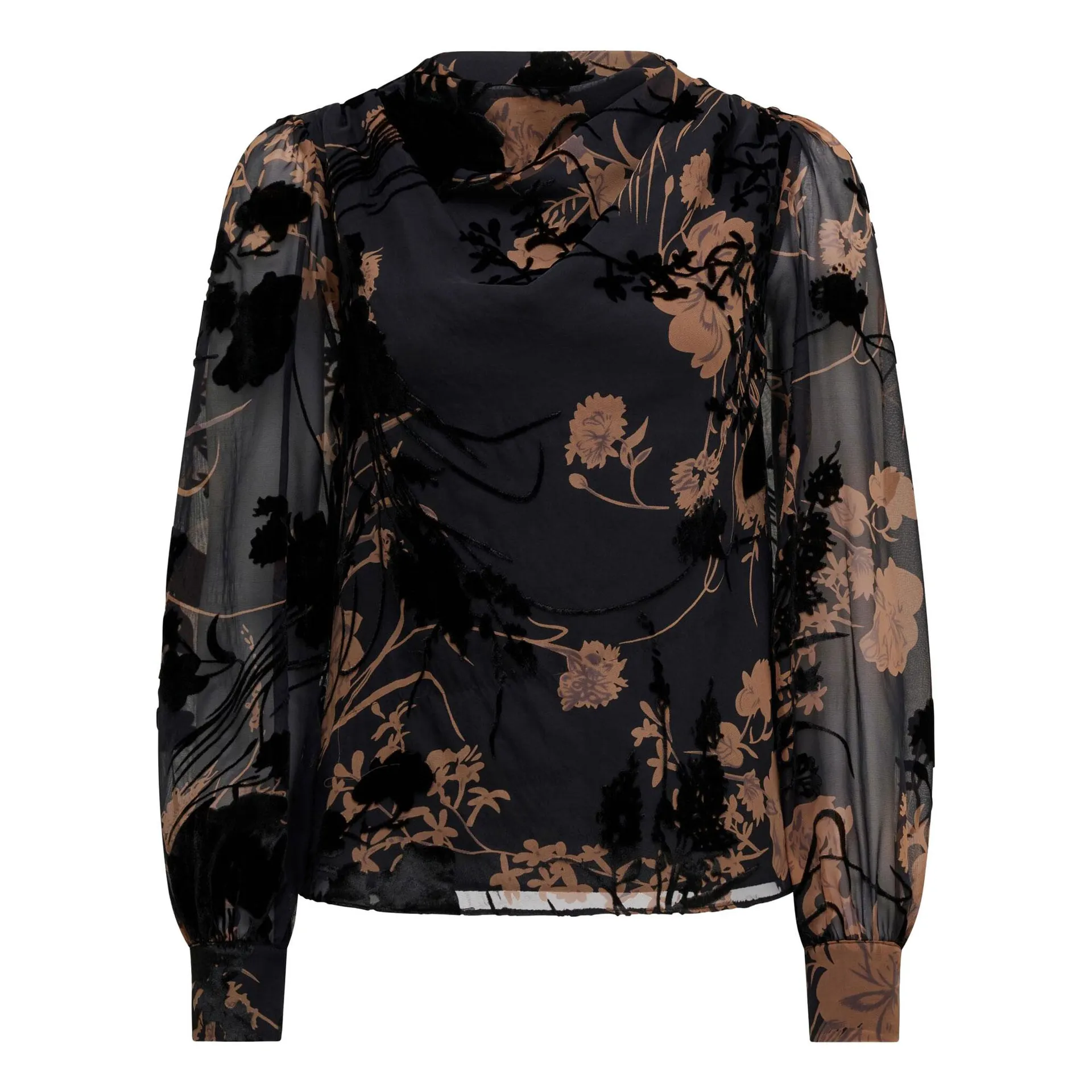 Amaya Floral Drape Blouse