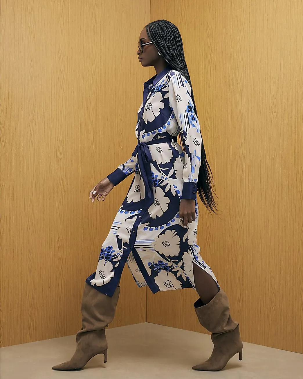 Cream Floral Shirt Dress