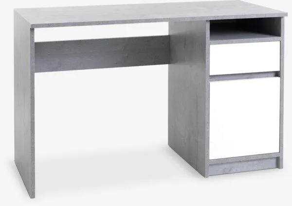 Desk BILLUND 54x120 concrete/white
