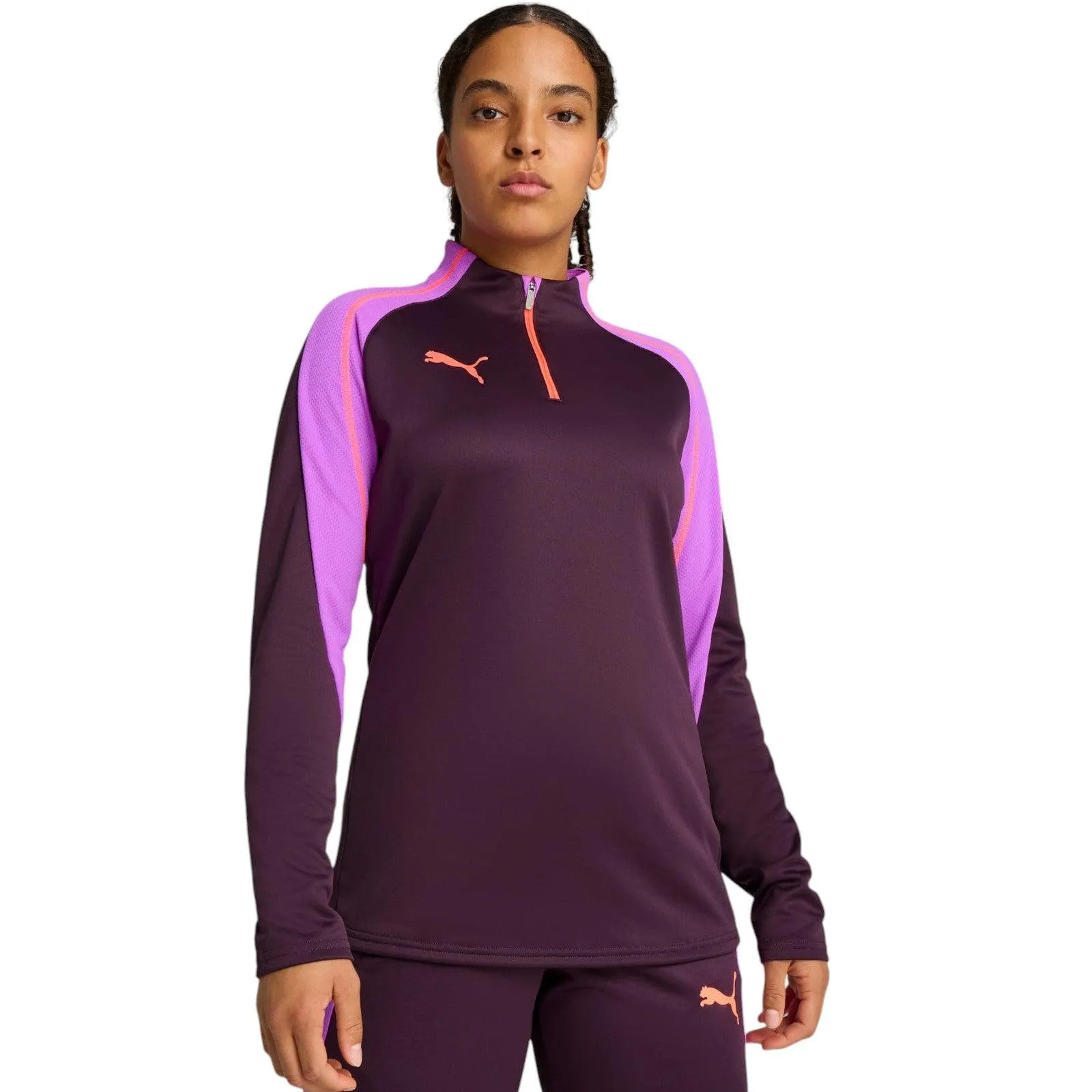 Puma Individual BLAZE Womens Half-Zip Long Sleeved Top