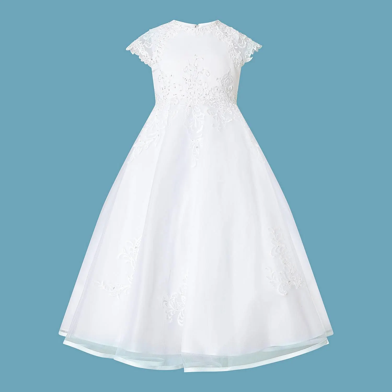 Lace Applique Communion Dress