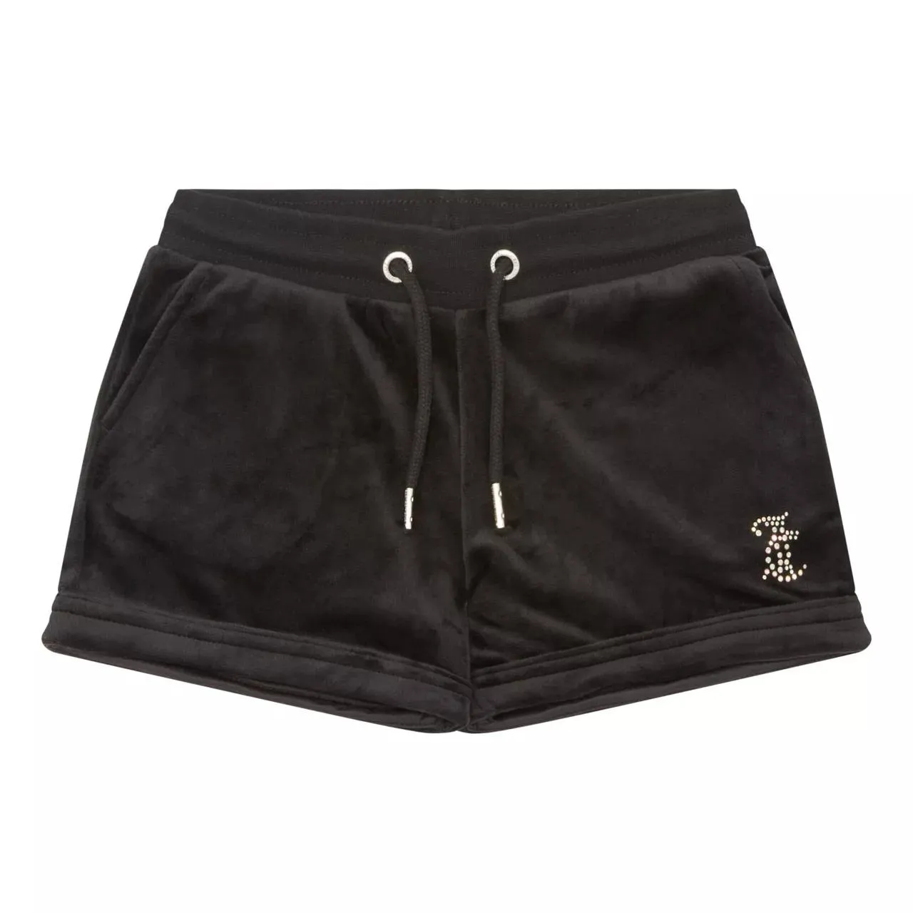 New in JUICY COUTURE KIDS Diamante Logo Drawstring Velour Shorts €55.00