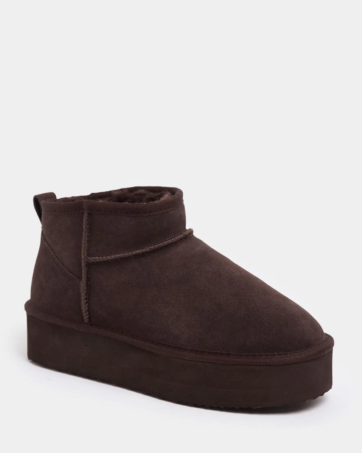 Platform Suede Fur Lined Boot