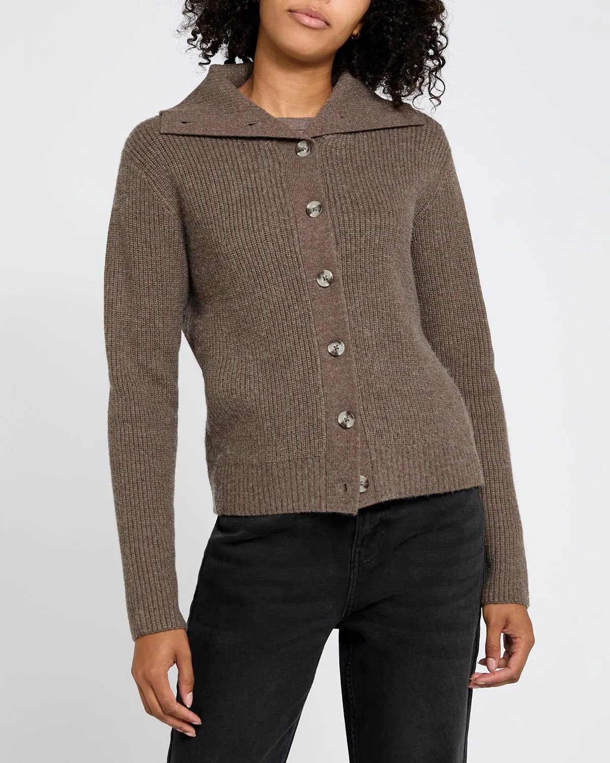 Ribbed Button Cardigan