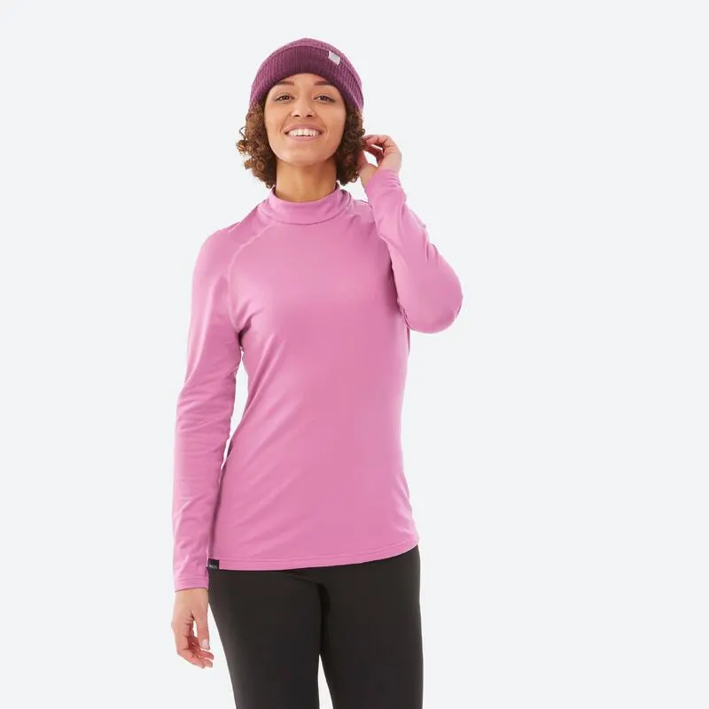SOUS-VÊTEMENT THERMIQUE DE SKI FEMME BL 500 HAUT - ROSE