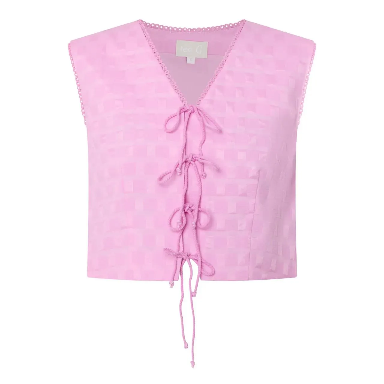 New in FEE G Irish Designer Gabrielle Lace-Trim Waistcoat €130.00