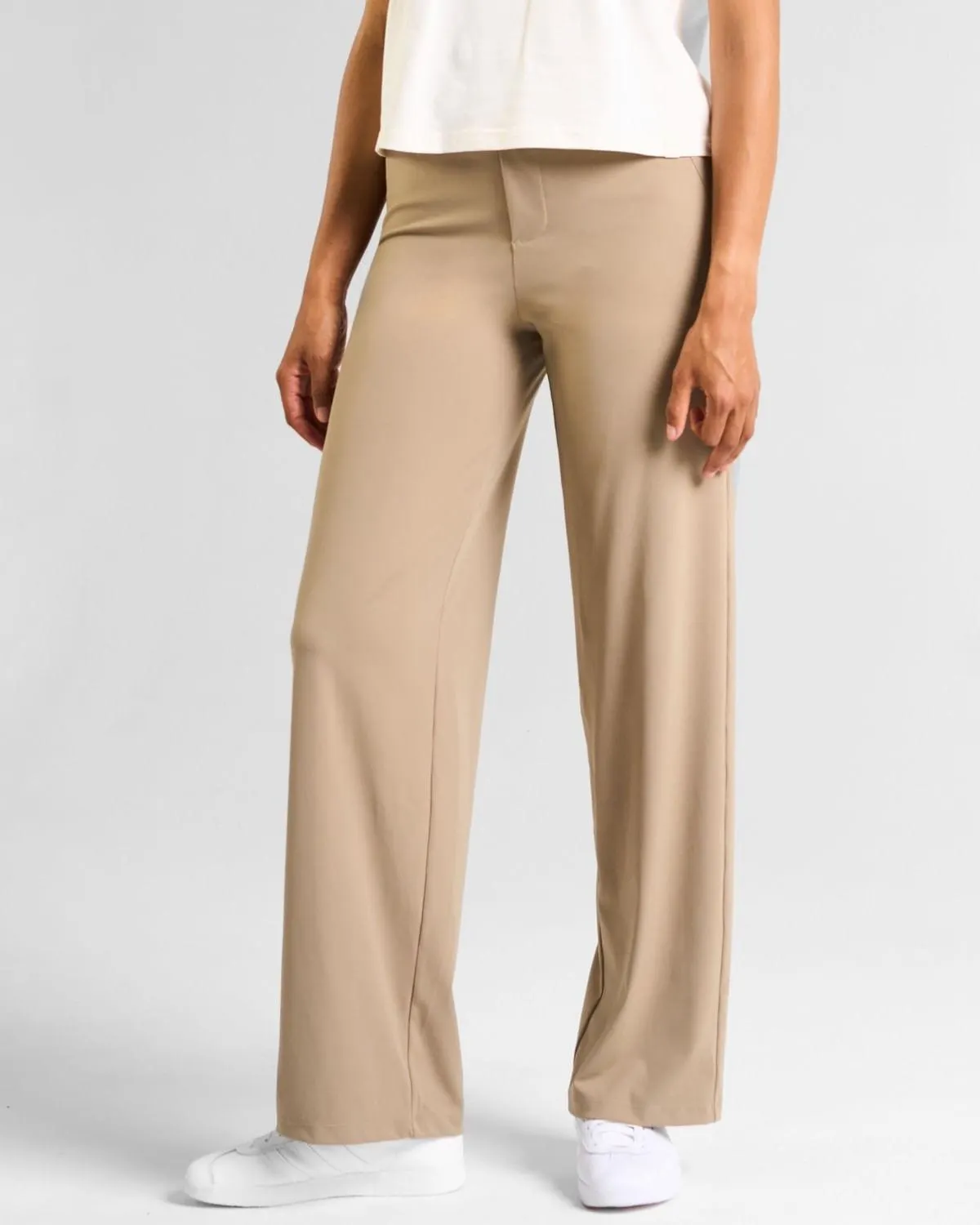 Powercut All-Day-Wear Wide Leg Trousers Sandy Taupe