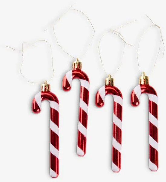Christmas decorations KVASIR red/white 4pcs/pk