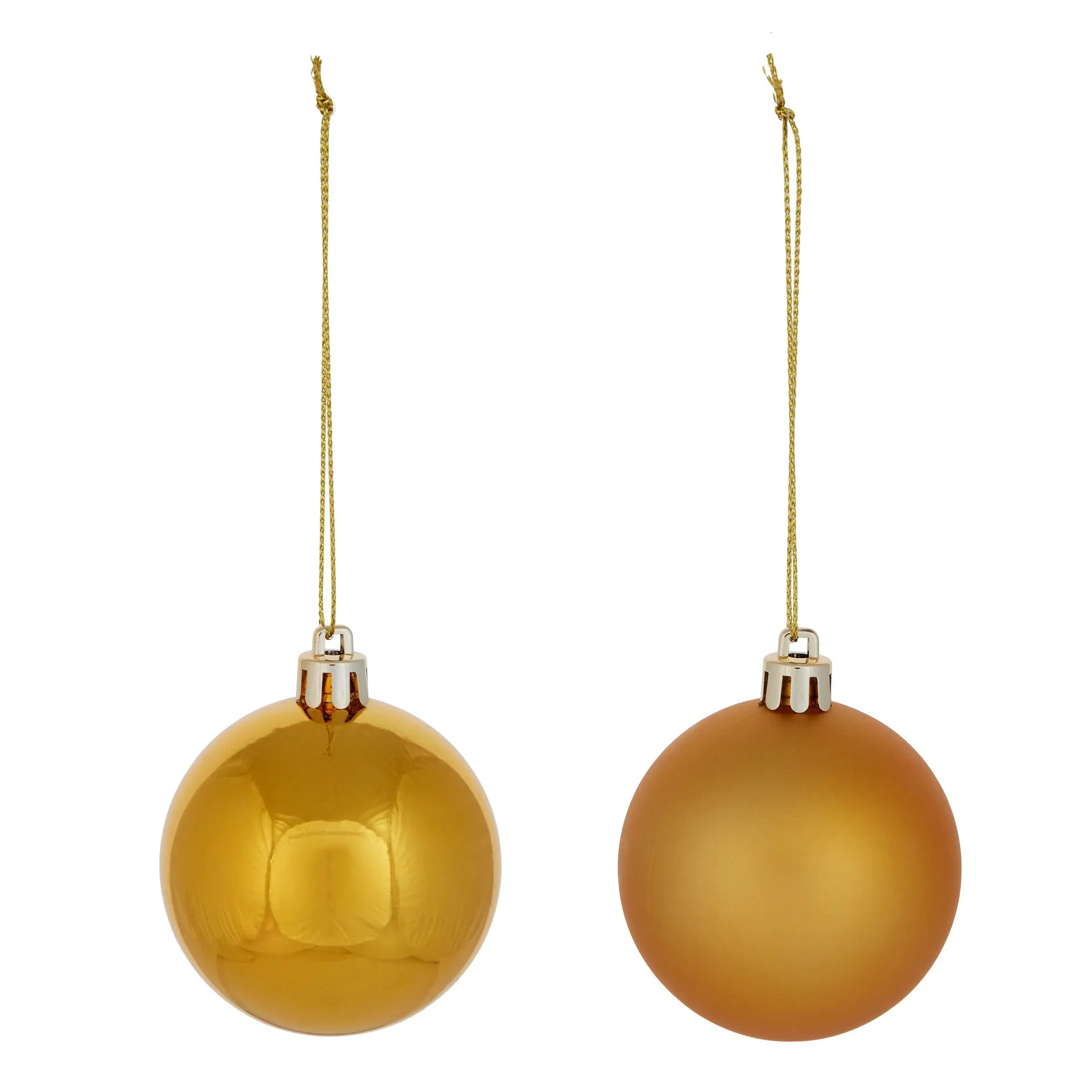 Refined classics Gold effect Plastic Round Christmas bauble set, Pack of 10 (D) 60mm