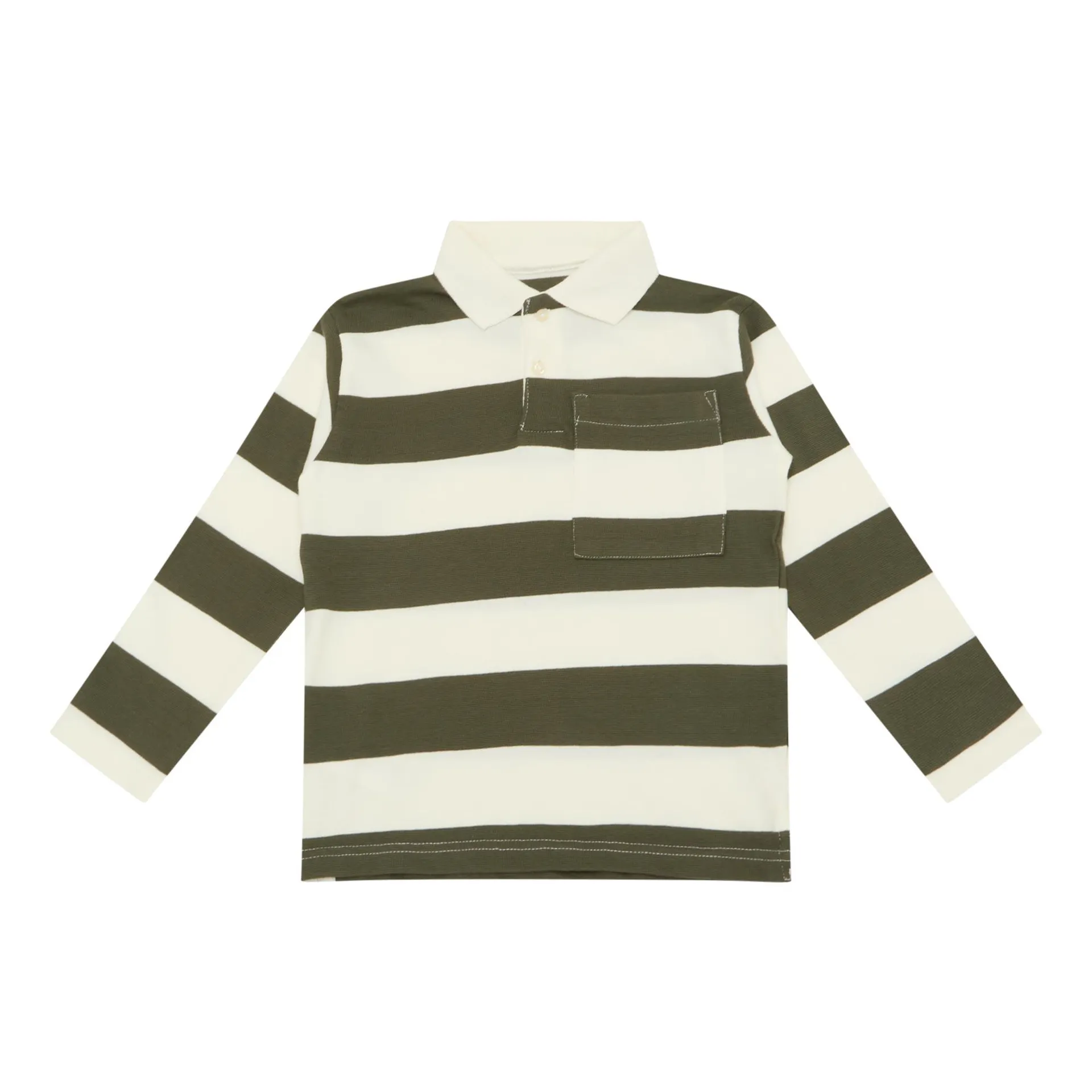 Striped Long-Sleeved Polo Shirt