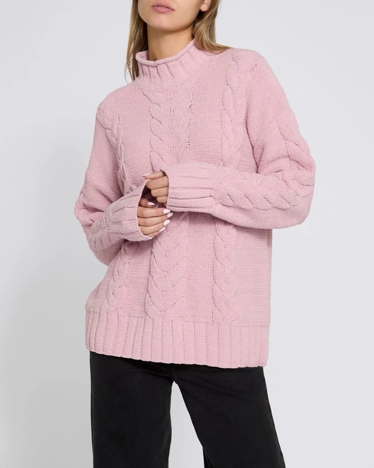 Chenille Mock Neck Jumper