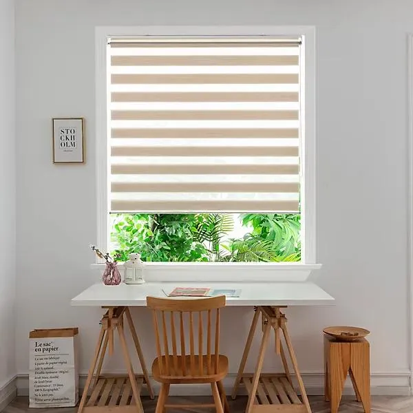 GoodHome Brize Corded Mottled natural Day & night Roller Blind (W)180cm (L)180cm