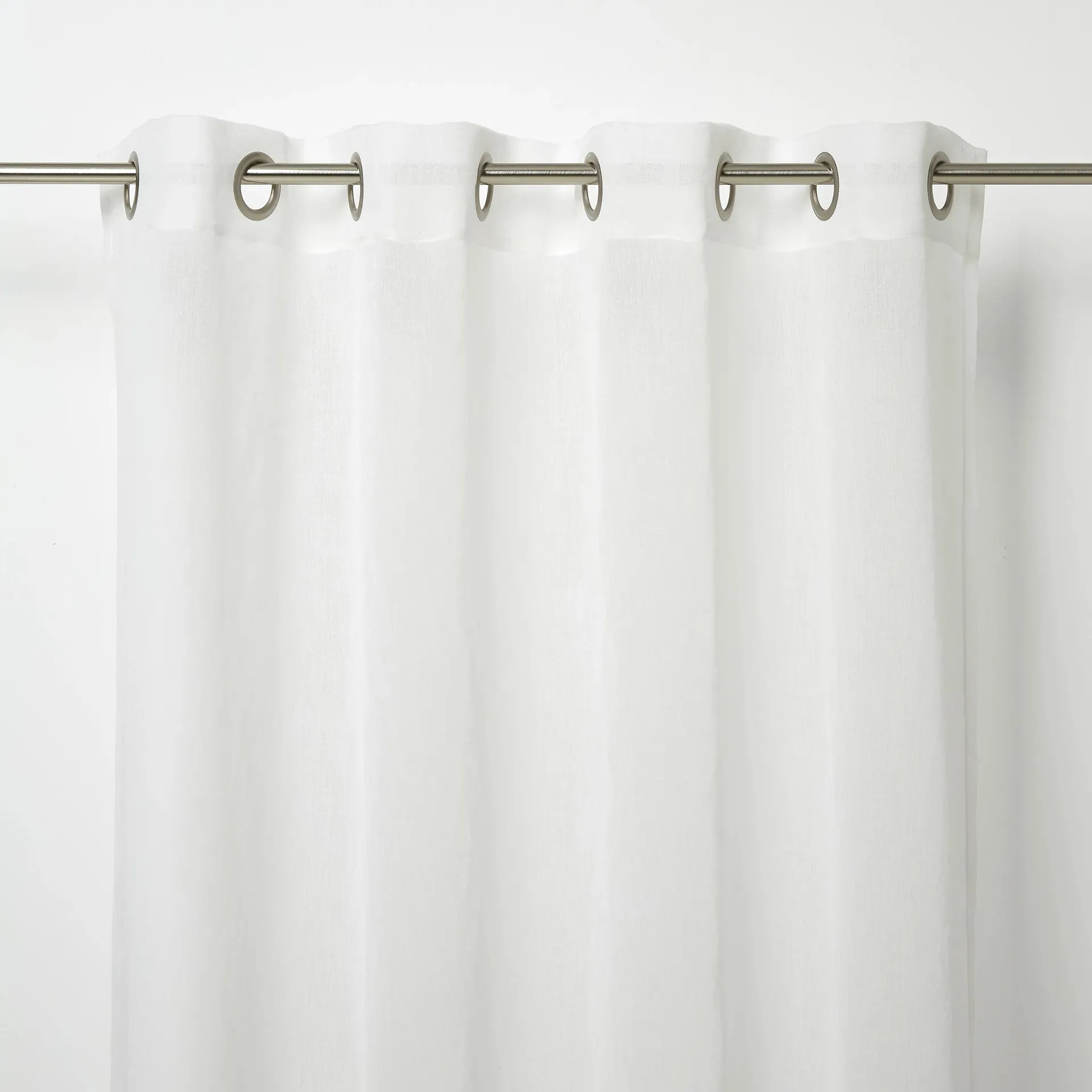 Yena Off white Plain Unlined Eyelet Voile curtain (W)140cm (L)260cm, Single