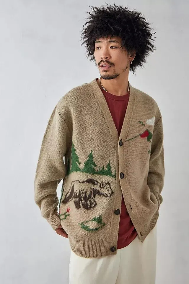 UO Cardigan in maglia Paesaggio marrone