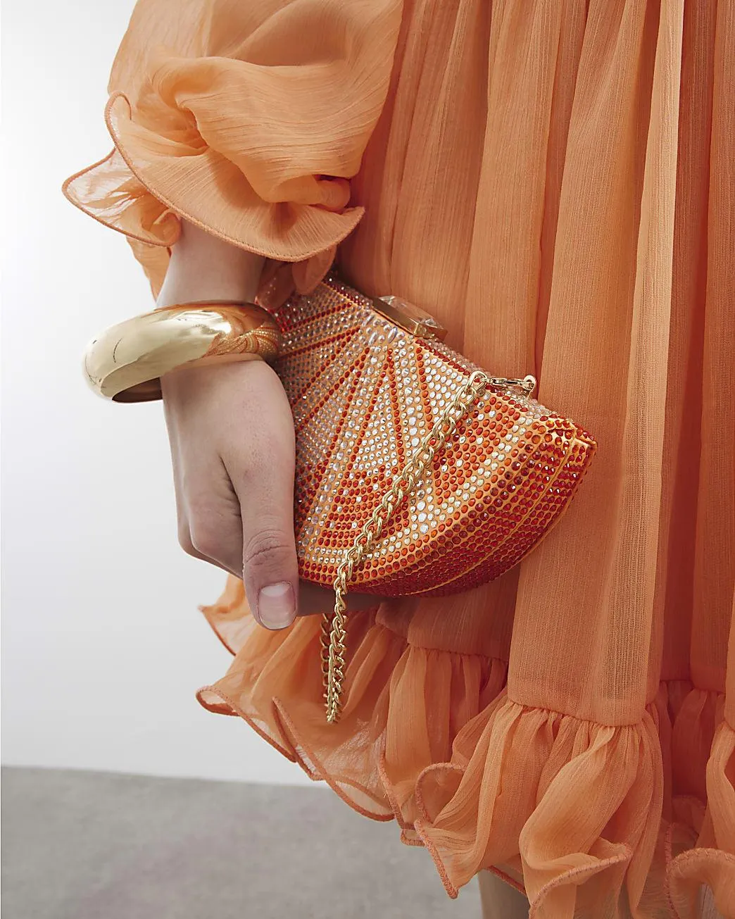 Orange Slice Embellished Clutch Bag