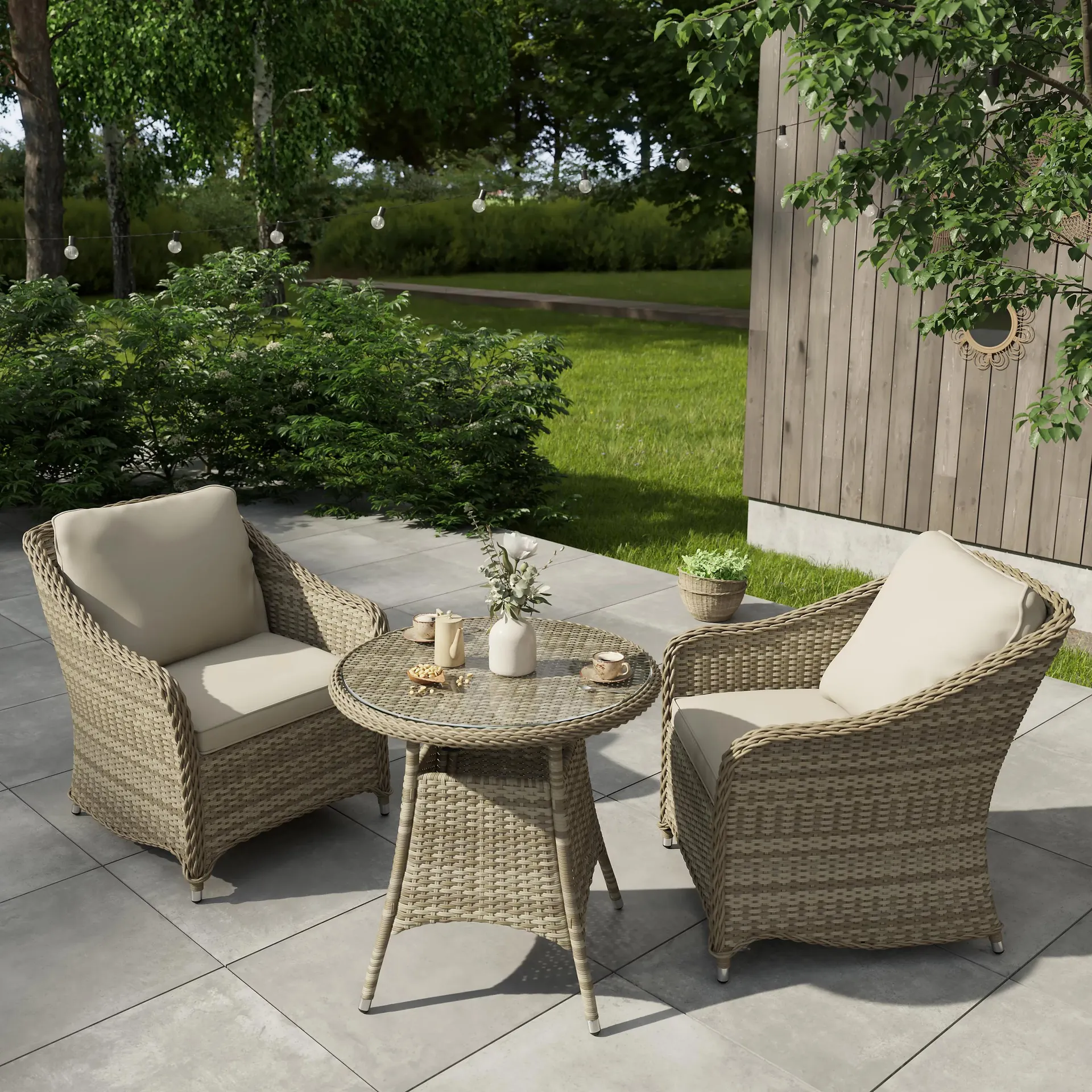 GoodHome Hamilton Cappuccino 2 seater Dining set
