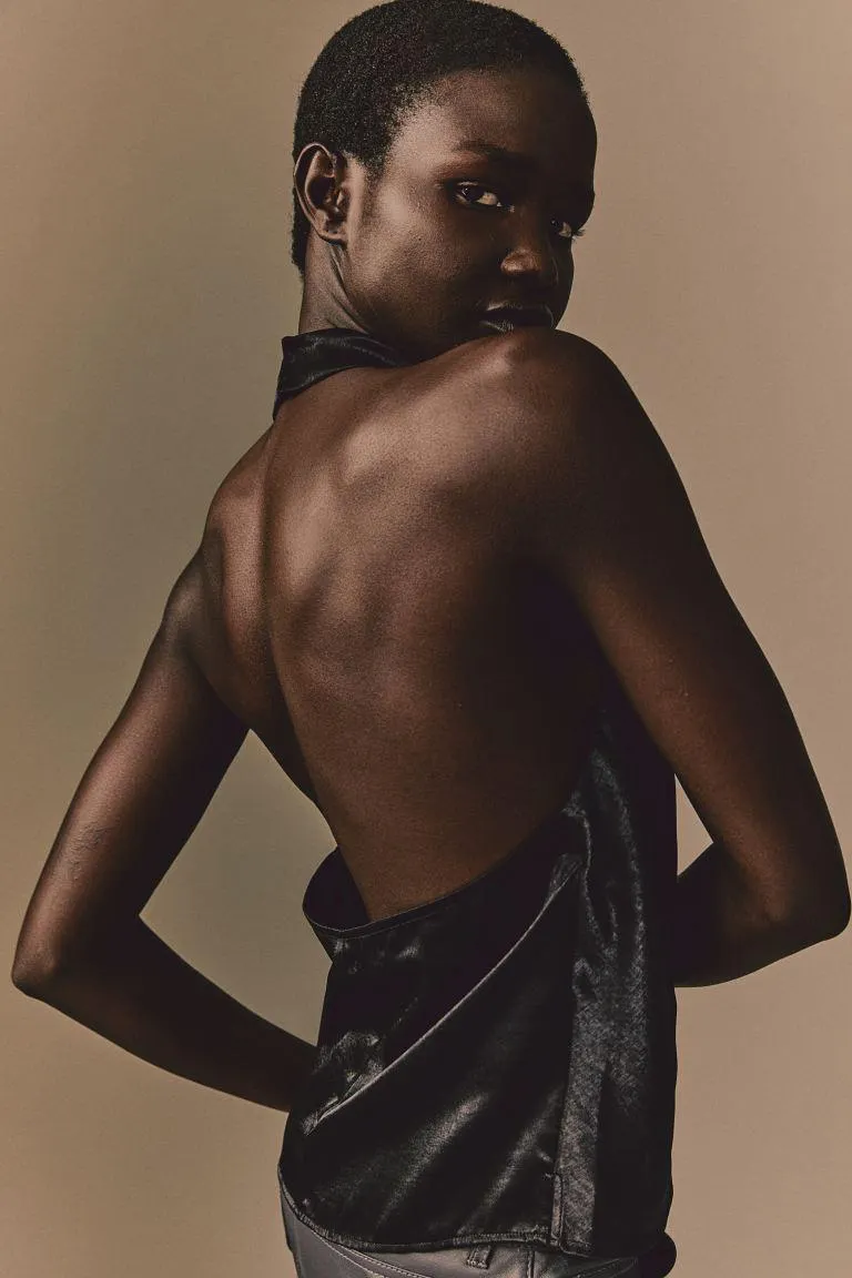 Satin halterneck top