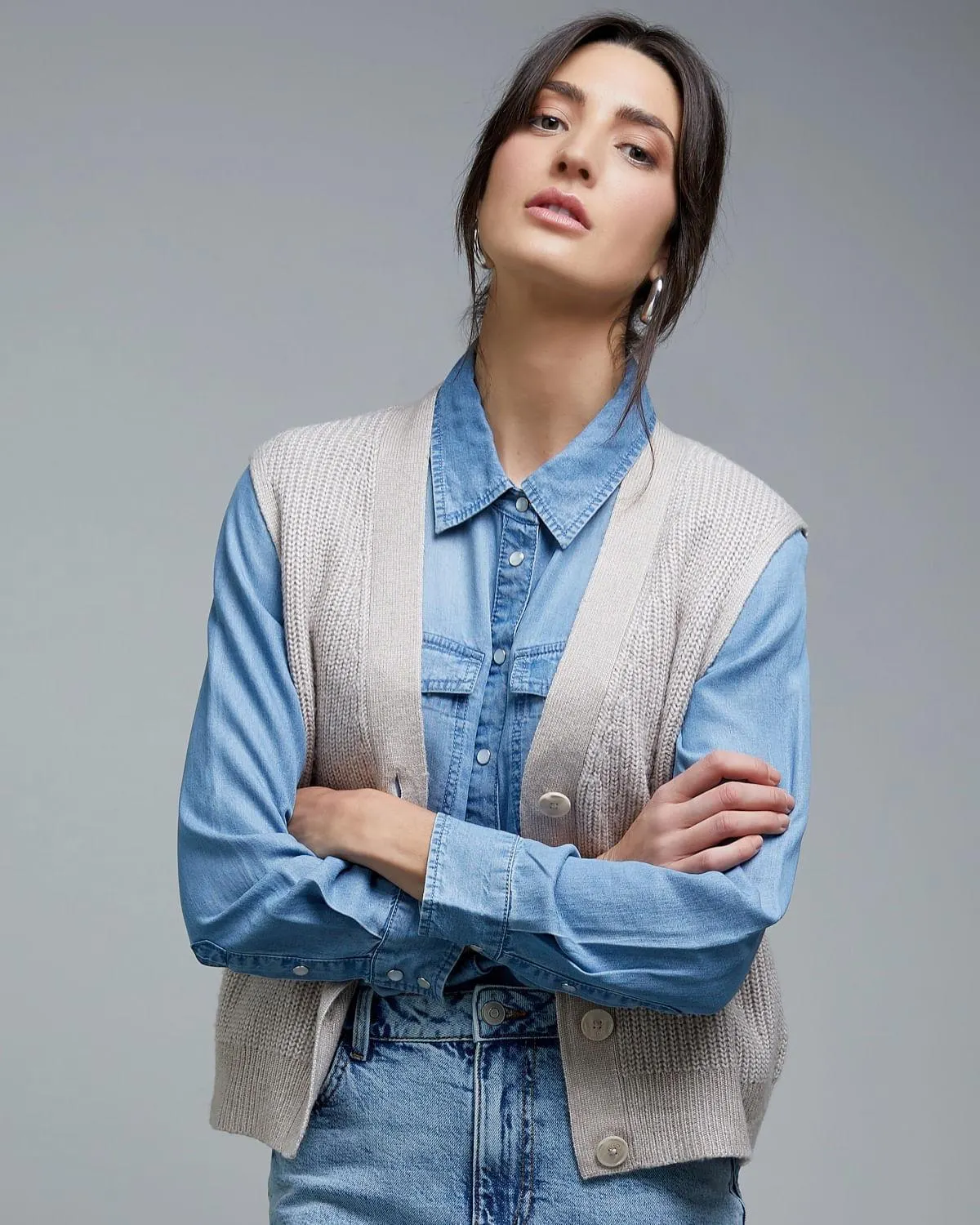 Knitted Button Through Waistcoat