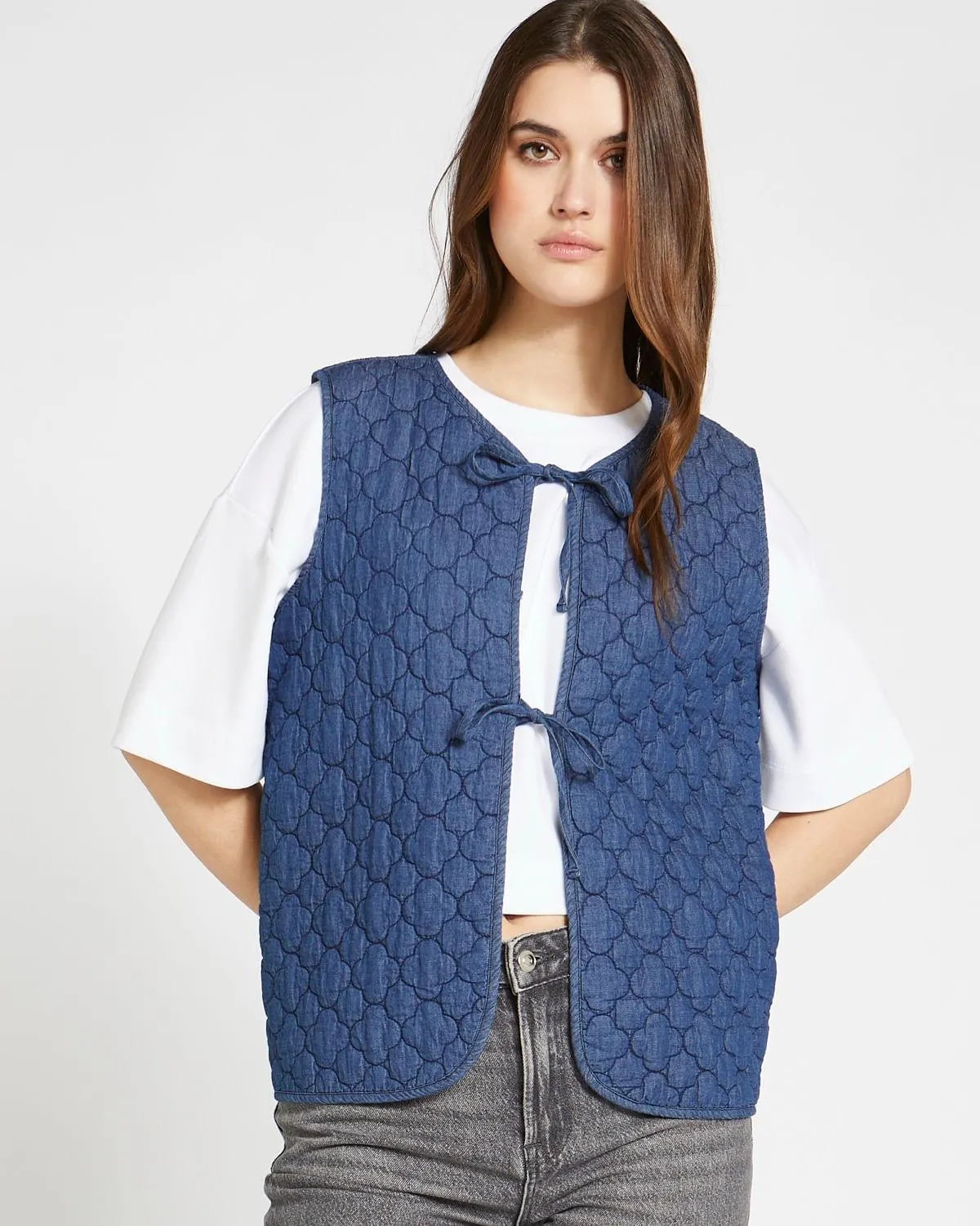 Savida Quilted Denim Waistcoat