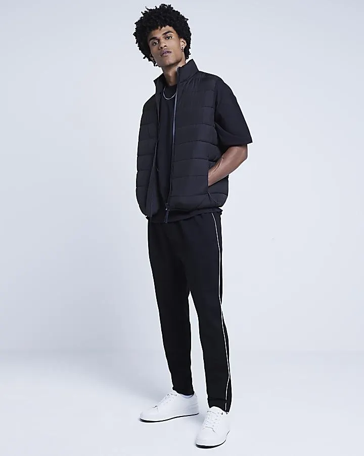Black Regular Fit Quilted Gilet