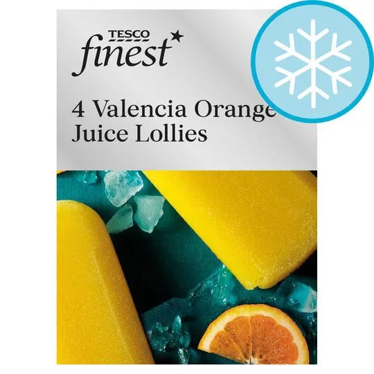 Tesco Finest Valencia Orange Juice Lollies 4 X 73Ml