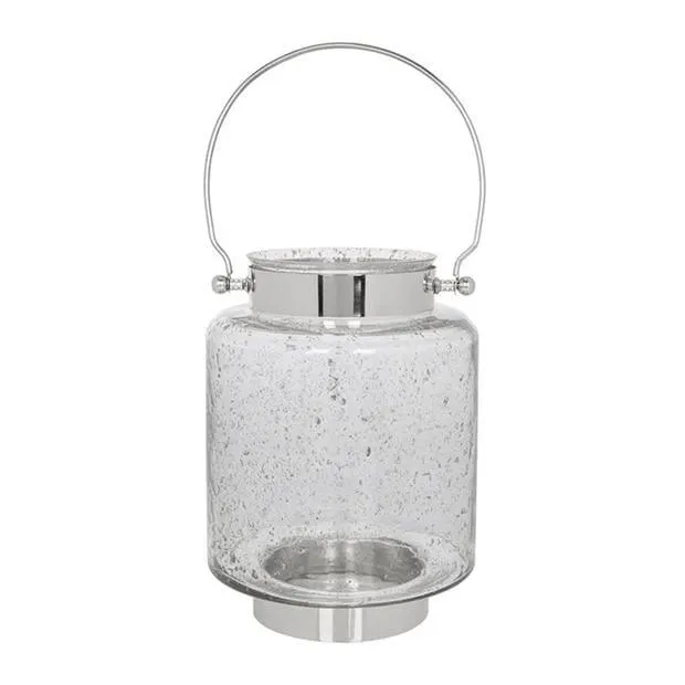 Grey Ombre Speckled Glass Hurricane