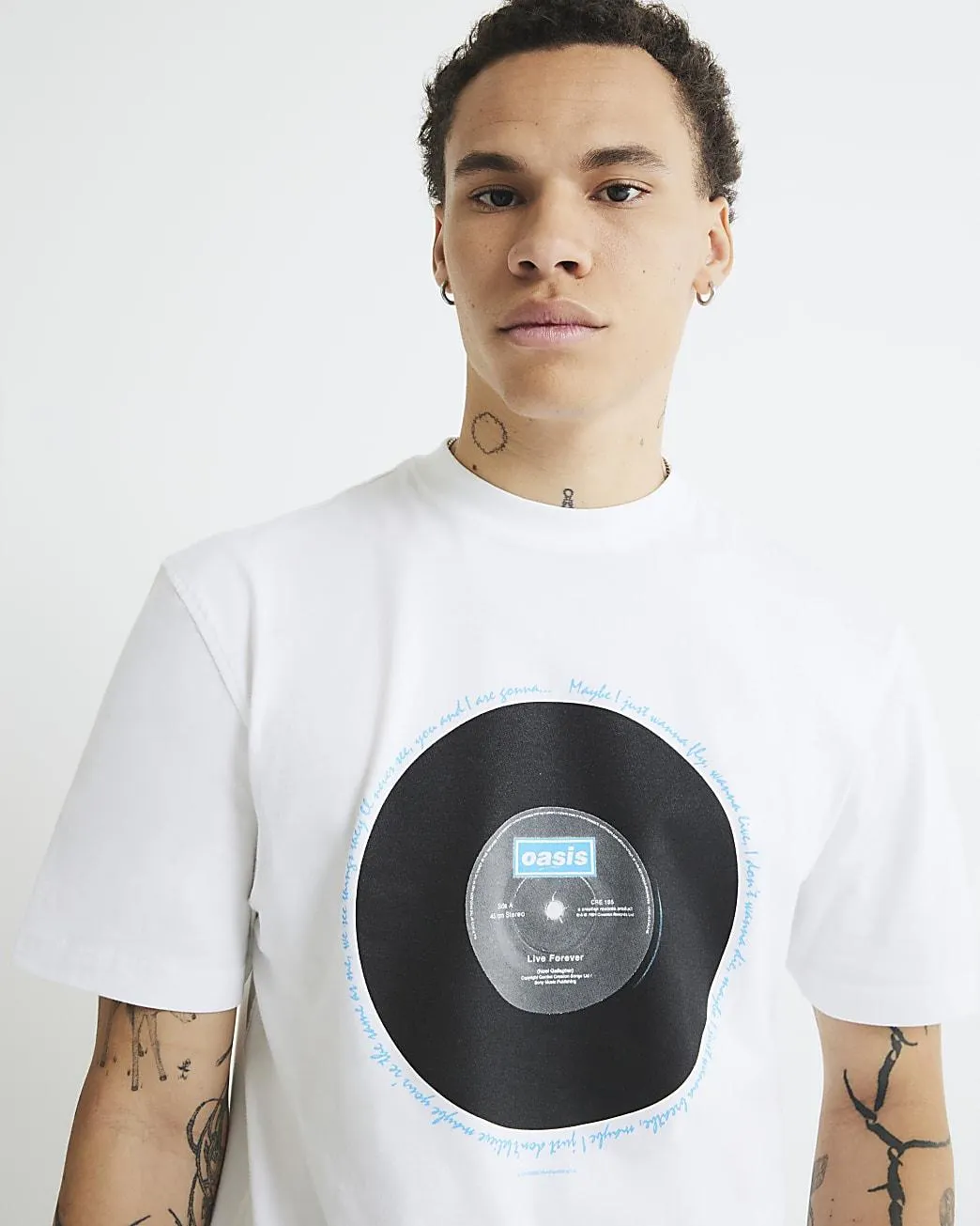 Black Regular Fit Oasis Vinyl T-Shirt