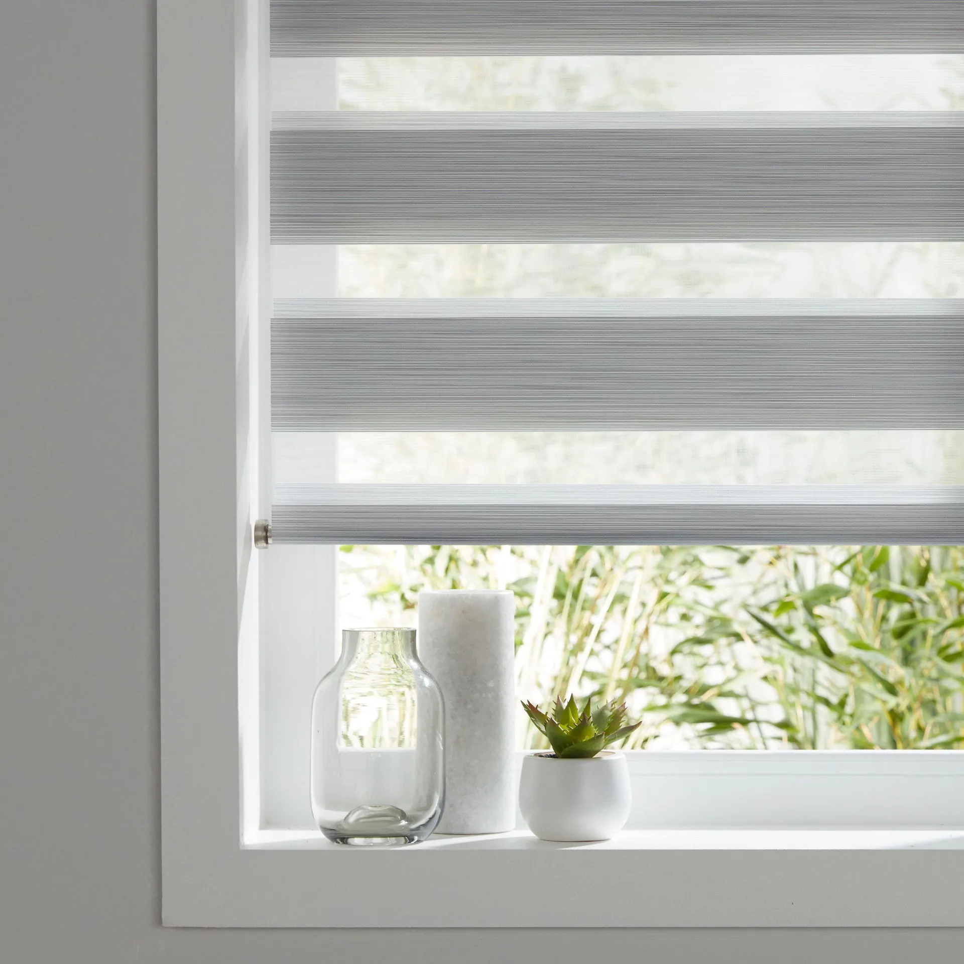 Kala Corded Grey Striped Day & night Roller Blind (W)180cm (L)180cm