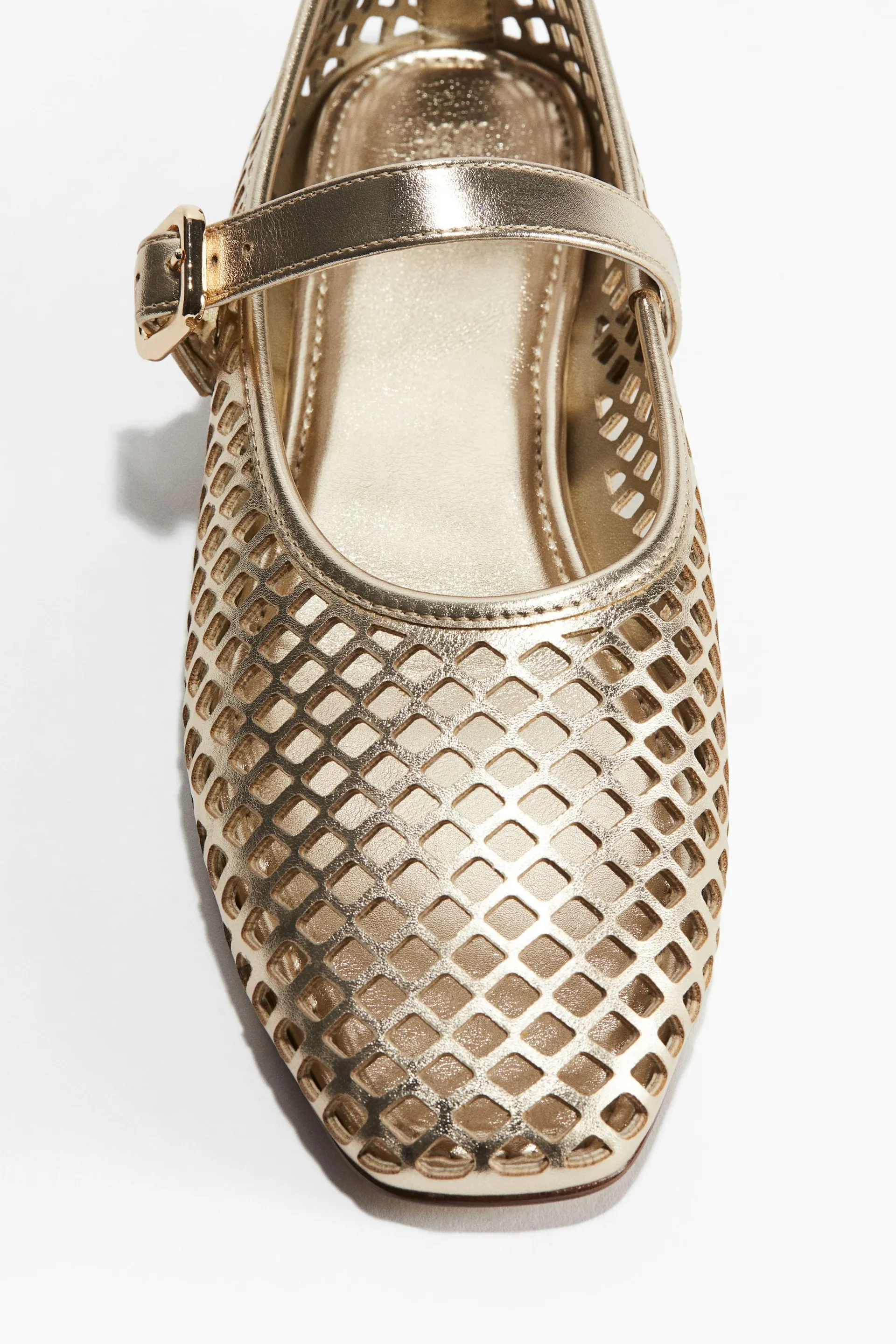Perforated Mary Jane ballet pumps