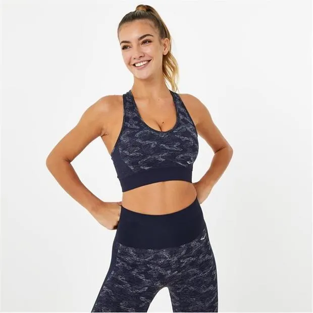 Seamless Camo Sports Bra Womens