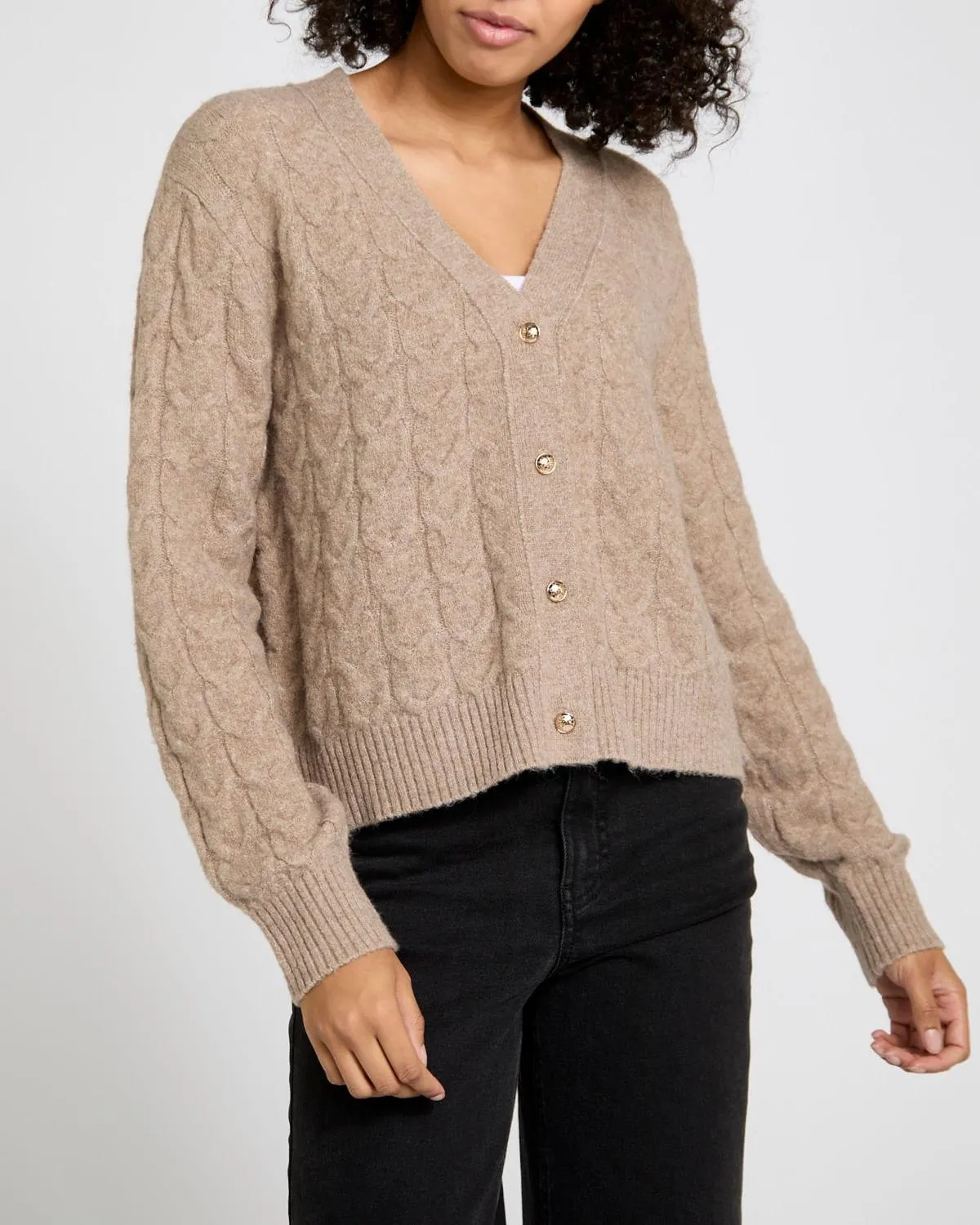 Cable V-Neck Cardigan