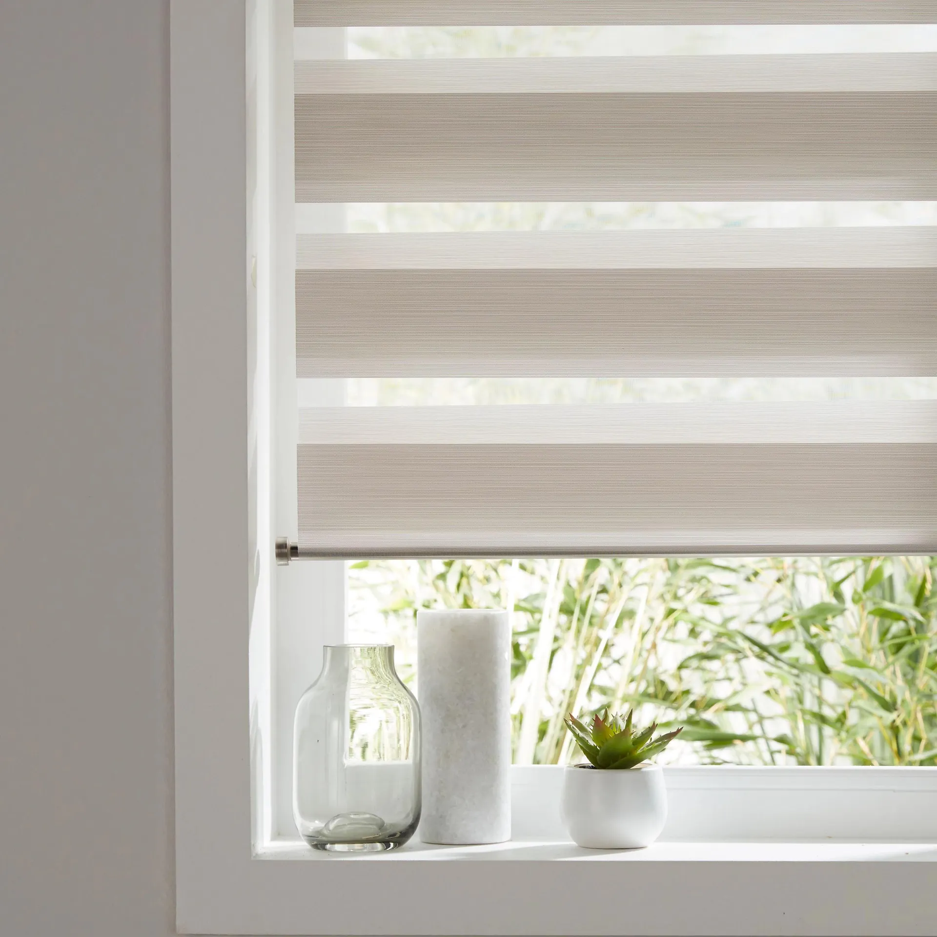 Kala Corded Natural Striped Day & night Roller blind (W)120cm (L)180cm