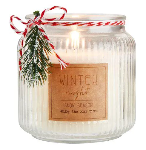 Candle AMMONIT D10xH10cm white w/deco