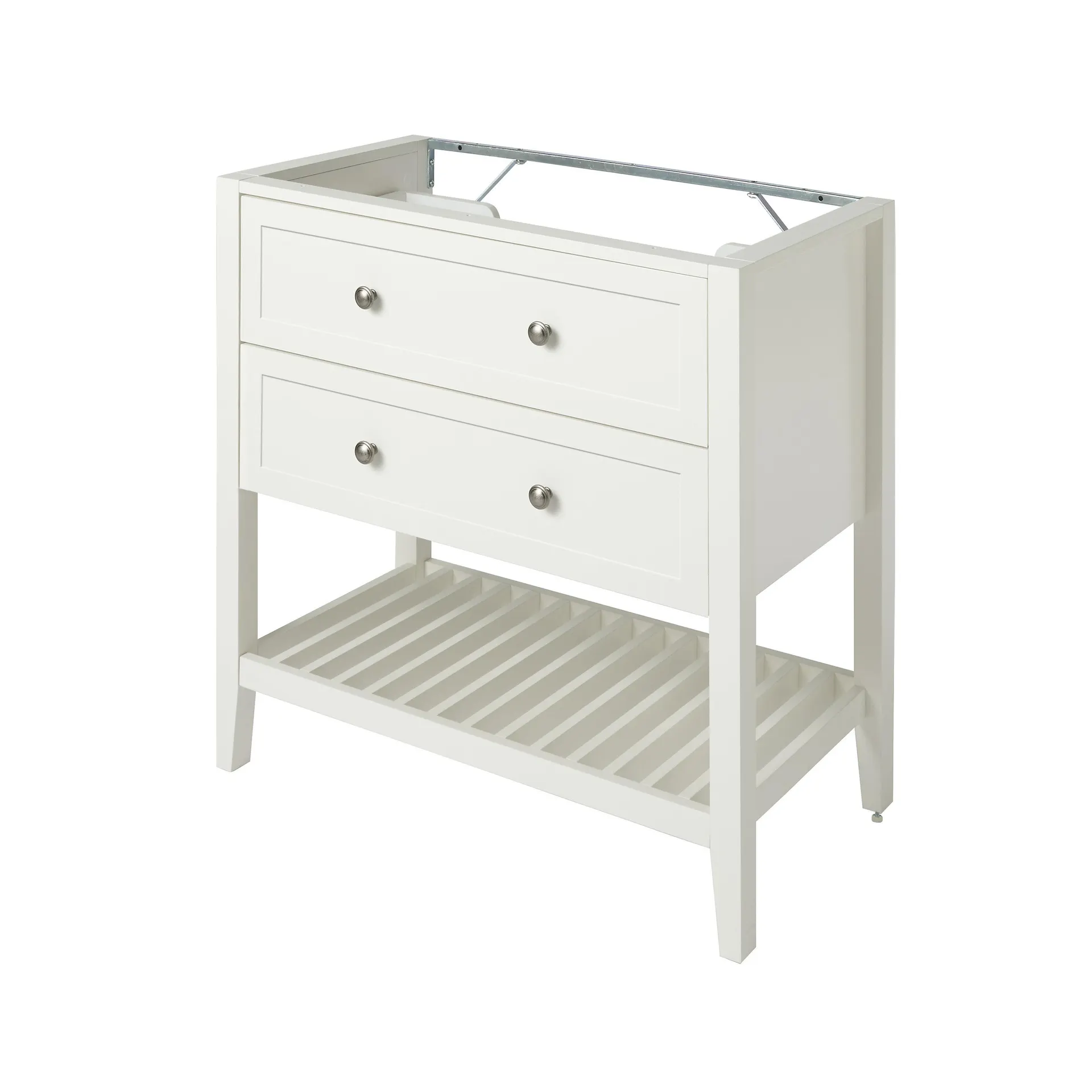 GoodHome Perma Satin White Bathroom Vanity unit (H)80.6cm (W)80cm