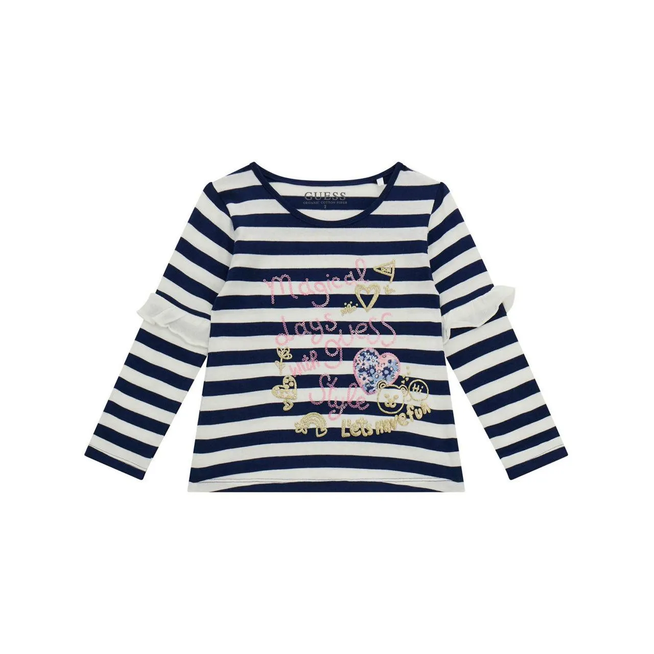 Stripe Embellished Logo Top