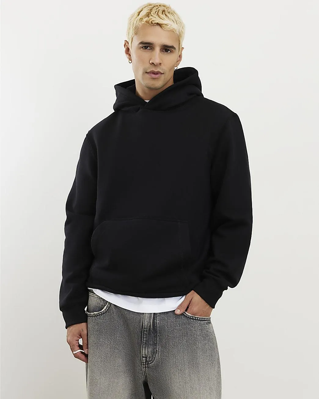 Black Regular Fit Hoodie